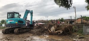 Aydın'da sağanak sonrası dereler taştı