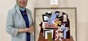 Görsel sanatlar öğretmeni, Picasso'nun "üç müzisyen" tablosunu halıya nakşetti