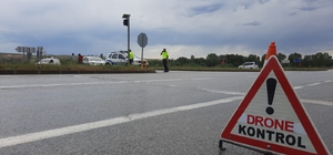 Zara'da dronlu trafik kontrolü yapıldı