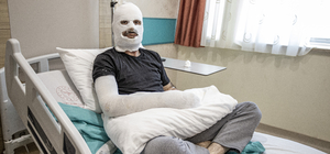 Tamir ettiği trafoda tedbir almasına rağmen yaşanan patlamada ağır yaraland...