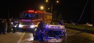 Erzurum'da takla atan otomobildeki 2 kişi yaralandı