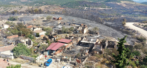 Manisa Saruhanlı'daki orman yangınını söndürme çalışmaları ikinci gününde s...