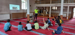 Tokat'ta yaz Kur'an kursu öğrencilerine trafik eğitimi verildi
