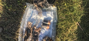 Tunceli'de bir bahçede patlayıcı yapımında kullanılan malzemeler ve kenevir ele geçirildi