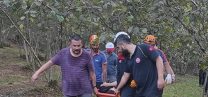 Giresun'da yamaçtan yuvarlanan çocuk yaralandı
