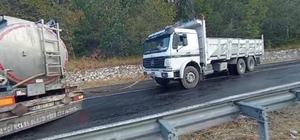 Bursa'da kontrolden çıkan tır istinat duvarına çarptı