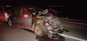 Aksaray'da otomobilin çarptığı sürüde 15 koyun telef oldu 