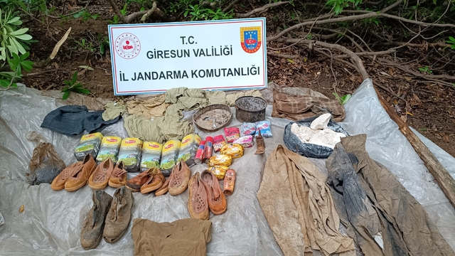 Giresun'da bölücü terör örgütüne ait sığınak bulundu