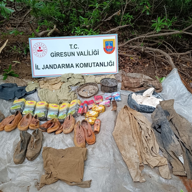 Giresun'da bölücü terör örgütüne ait sığınak bulundu