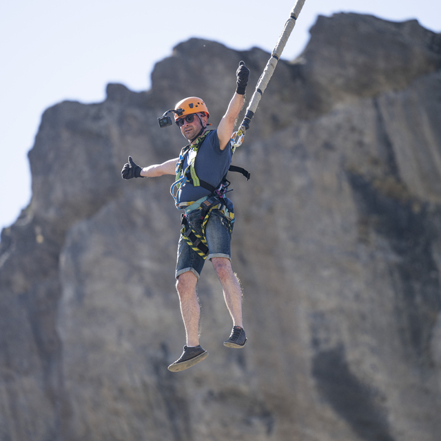 "Sakin şehir" Güdül, "halatla atlama" tutkunlarına ev sahipliği yapıyor