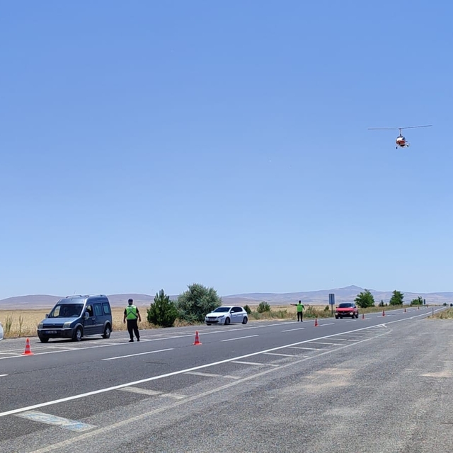 Nevşehir'de cayrokopter destekli trafik denetimi yapıldı