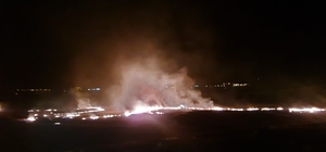 Hüyük'te çıkan anız yangını evlere sıçramadan söndürüldü