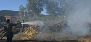 Mengen'de samanlıkta çıkan yangın söndürüldü