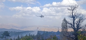 Konya'da orman yangınına havadan ve karadan müdahale ediliyor