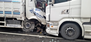 Sakarya'da 2 TIR ile 2 kamyonun karıştığı zincirleme kaza: D-650 trafiğe ka...