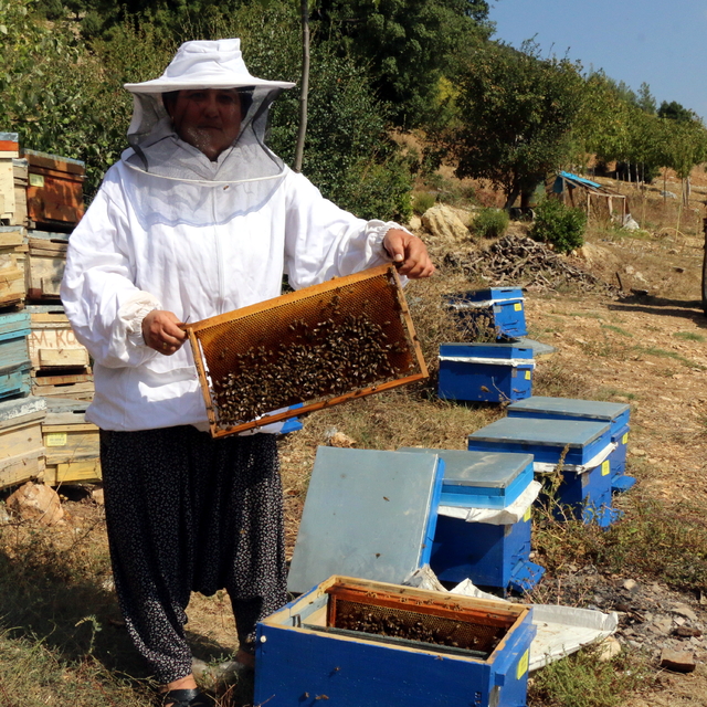 Adana'da kadın arıcıya malzeme desteği