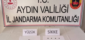 Aydın'da 8 sikke ile yüzük ele geçirildi