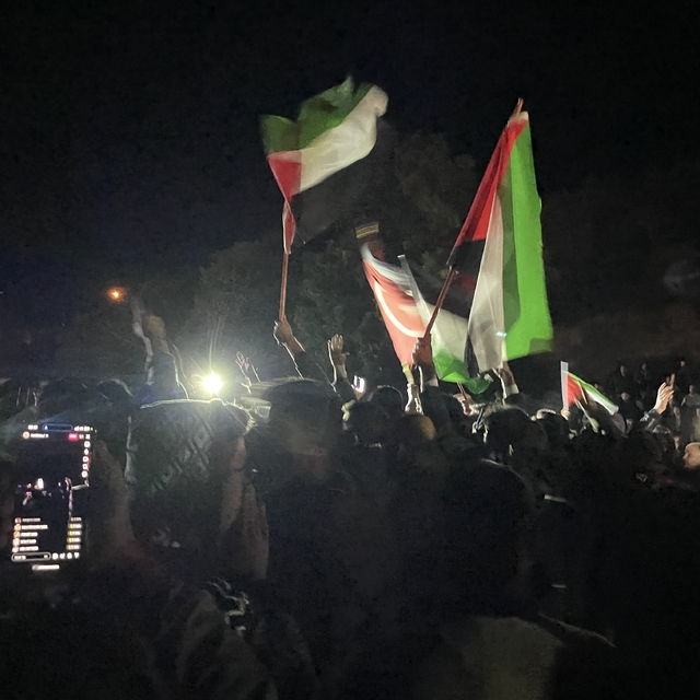 Malatya'da İsrail protestosu sırasında bir grup Kürecik Radar Üssü'ne gitme...