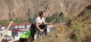 Sivas'ta Cumhuriyet'in 100. yılı dolayısıyla fidanlar toprakla buluşturuluyor