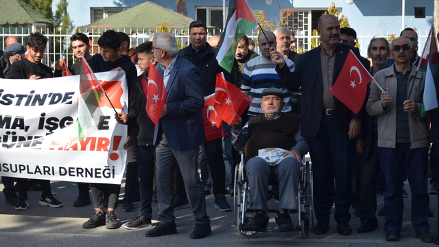 Şabanözü'nde İsrail'in Filistin'e saldırıları protesto edildi