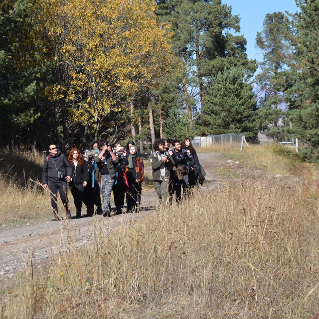 Kars'ta Veteriner Fakültesi öğrencileri doğada yaban hayatı inceliyor
