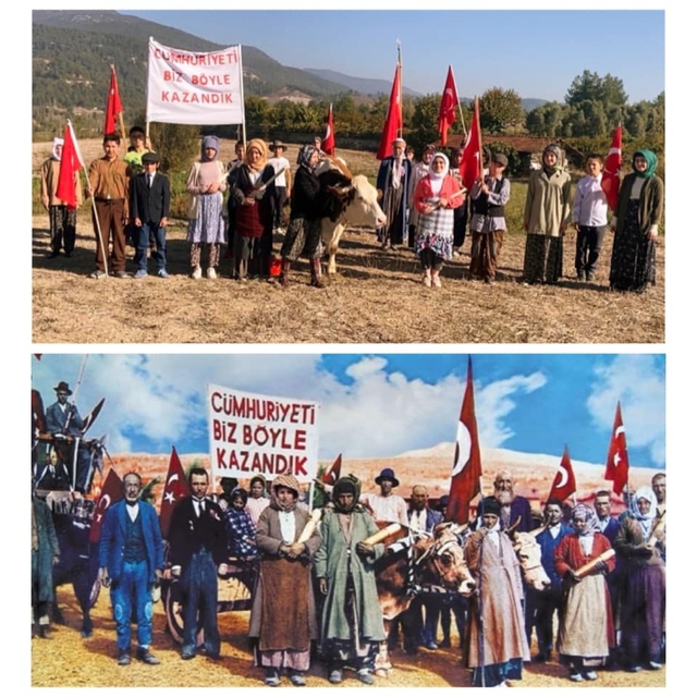 Denizli'de ortaokul öğrencileri "Cumhuriyet'i Biz Böyle Kazandık" fotoğrafı...