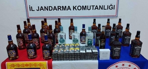 Kilis'te gümrük kaçağı sigara ve içki ele geçirildi