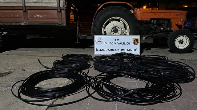 Bilecik'te direklerden telefon kablosu hırsızlığı şüphelisi yakalandı