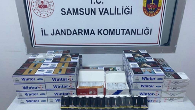Samsun'da kaçak sigara operasyonunda 2 zanlı yakalandı