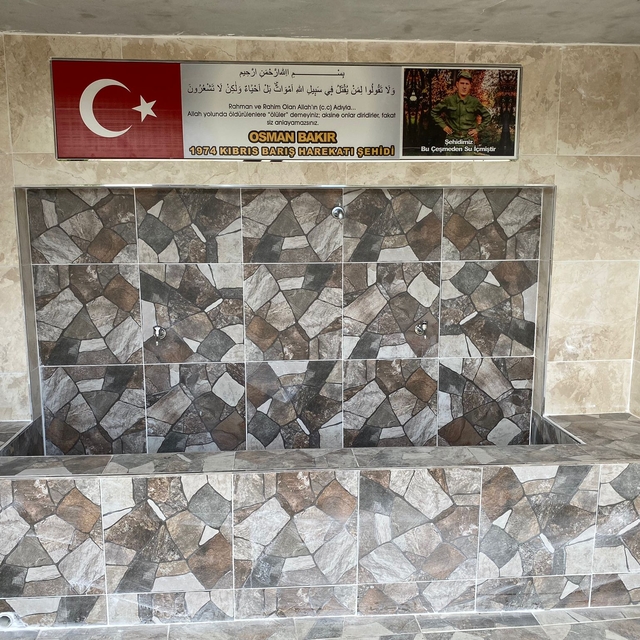 Kıbrıs şehidinin anısına köyünde çeşme yaptırıldı