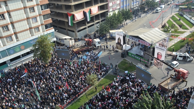 Batman'da HÜDA PAR'dan Filistin'e destek mitingi