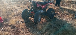Otomobil ile ATV ye çarpıp takla attı 2 yaralı.