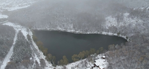 Ankara'nın Karagöl Tabiat Parkı beyaza büründü