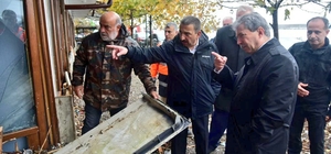 Zonguldak Valisi Hacıbektaşoğlu, sel ve fırtınadan etkilenen bölgelerde incelemelerde bulundu