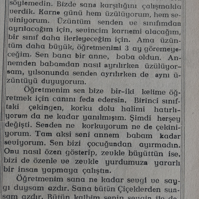 Şehit öğretmen Neşe Alten'in öğretmenine yazdığı kompozisyon gazetede yayın...