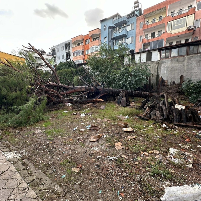 Muğla'da hortum çatıları uçurdu, ağaç ve direkleri devirdi; o anlar kamerad...