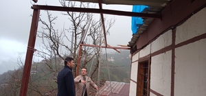 Trabzon'un Çaykara ilçesinde fırtına etkili oldu