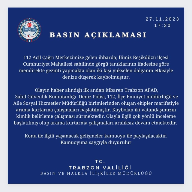 Trabzon´da dalgalarla fotoğraf çekilen 2 genç, denizde kayboldu (2)