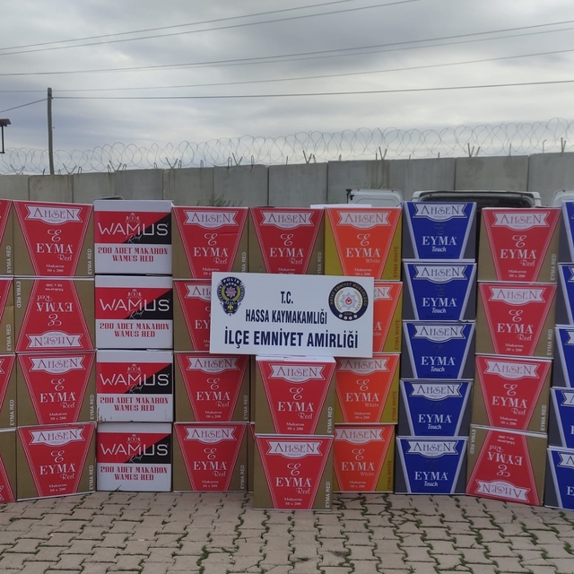 Hatay'da 1 milyon 50 bin makaron ele geçirildi