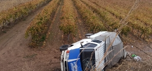 Manisa'da devrilen kamyonetteki 5 kişi yaralandı