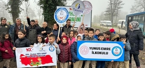 Gölyaka'da öğrenciler Cumhuriyet'in 100. yılında 100 fidan dikti