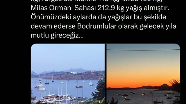 Bodrum ve Milas'ta kasımda yağmur bereketi