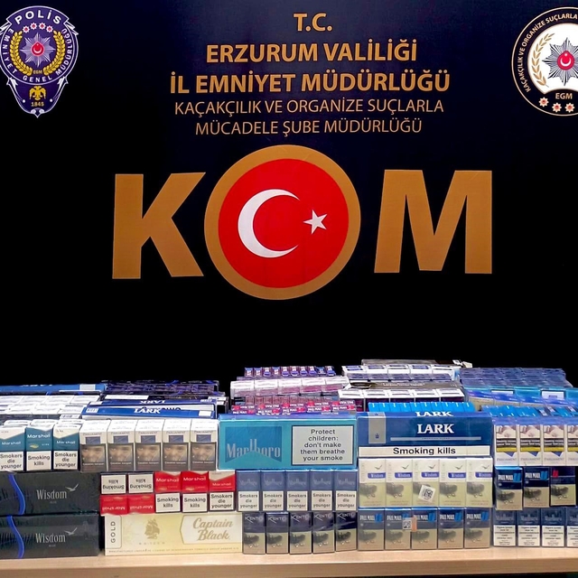 Erzurum'da 1400 paket kaçak sigara ele geçirildi