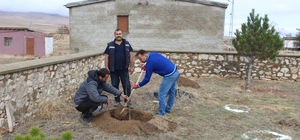 Yunak'ta okul bahçesindeki atıl arazi meyve bahçesine dönüştürüldü