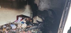 Karapürçek'te evde çıkan yangında hasar oluştu