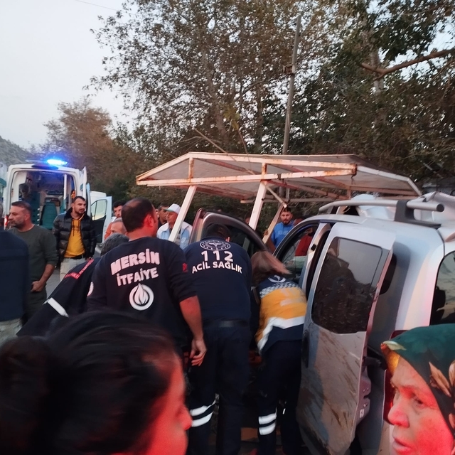 Bozyazı'da meyve tablasına çarpan hafif ticari aracın sürücüsü yaralandı