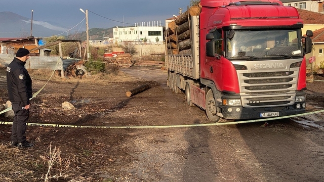 Karabük'te üzerine tomruk düşen kamyon sürücüsü öldü