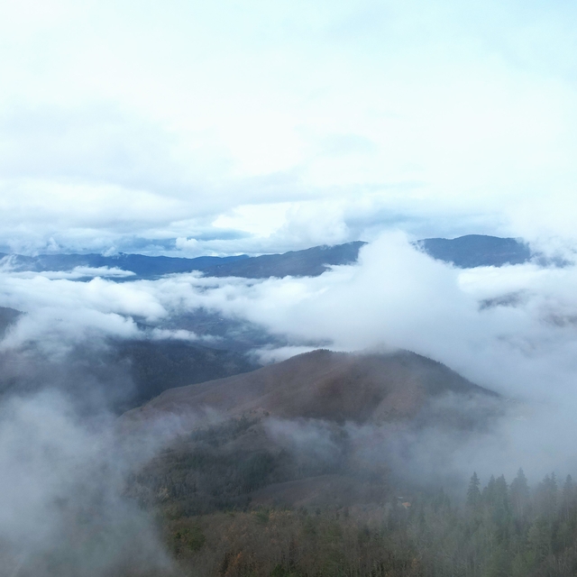 Yaralıgöz Dağı'nın sisle bütünleşen manzarası dronla görüntülendi
