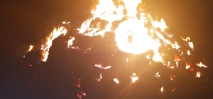 Gölpazarı'nda 1000 saman balyası yandı