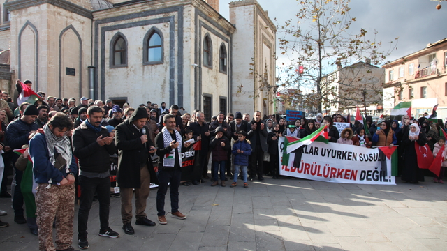 Bitlis'te vatandaşlar Filistin'e destek için yürüdü